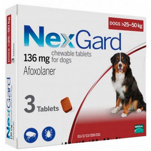 NexGard - Жувальна таблетка від кліщів та бліх для собак вагою 25 - 50 кг