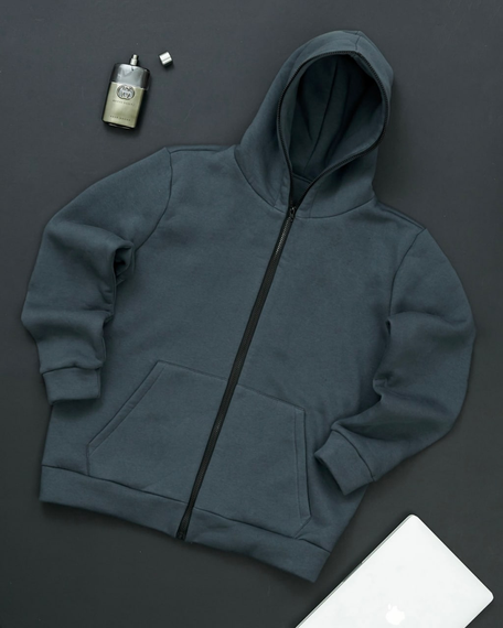 Зип-кофта зимняя графит S XL