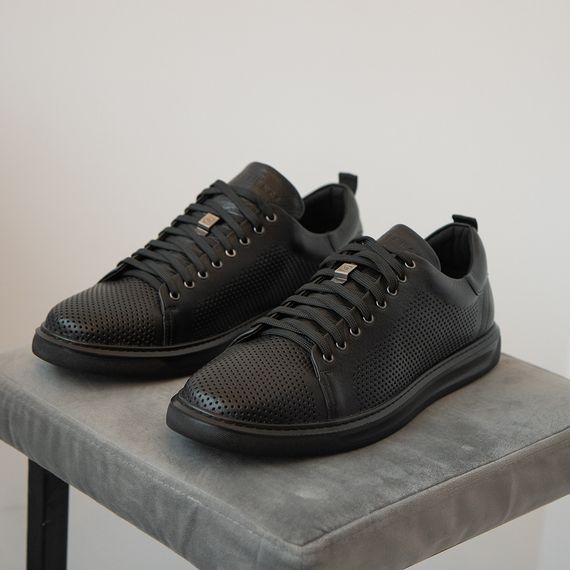 Черные кеды с перфорацией 48 размер - стелька 31,7 см