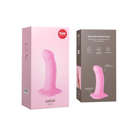 Фалоімітатор Fun Factory AMOR, рожевий, довжина 14,6 см, діаметр 3,7 см, вигнутий Sex Aura | Зображення 3