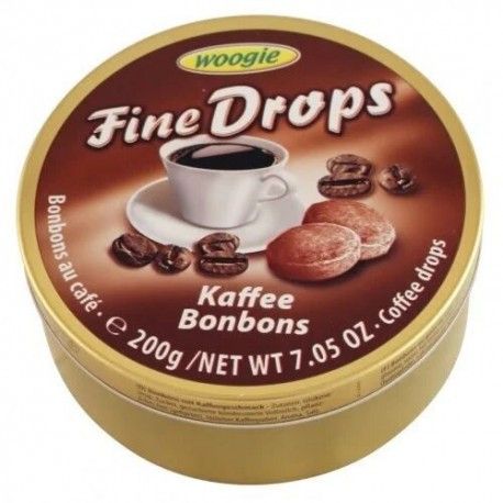 Леденцы в жестяной коробке Woogie Fine Drops со вкусом кофе ж/б, 200 г (Австрия)