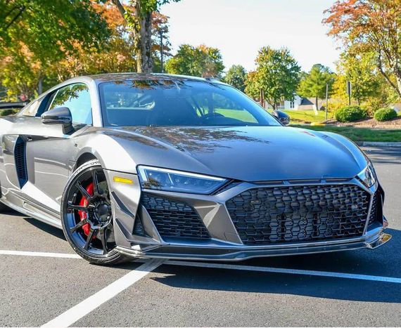 Накладка на передній бампер Lip V2 (2023-2025, Карбон) для Ауди R8 2015- рр | Зображення 5