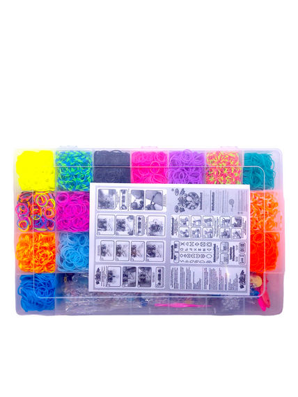 Большой набор резинок для плетения браслетов Loom Bands 8400 шт, кейс-органайзер со станком и бусинами | Зображення 2