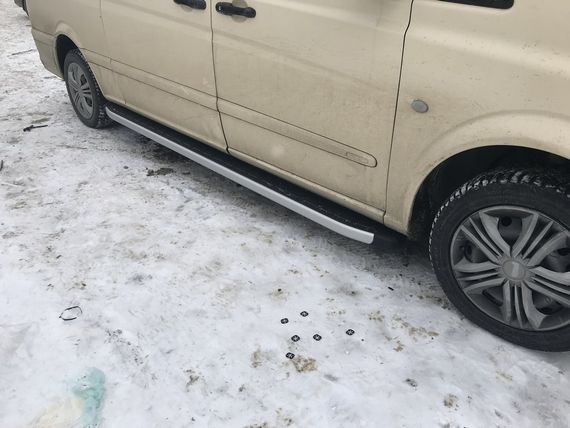 Бокові пороги Fullmond (2 шт., алюм.) Коротка (short) і Середня (long) для Mercedes Vito W639 2004-2015рр | Зображення 6
