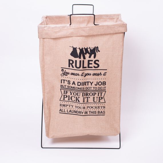 Кошик для білизни на підставці 36×32×52 (см) м'який Бежевий HP-41-11BE | Зображення 3