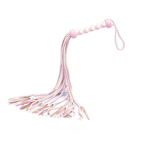 Флоггер Liebe Seele White & Pink Leather Whip | Зображення 2