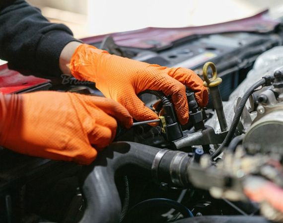 Нітрилові захисні рукавички Bradas DIAMOND розмір M 7-8 помаранчеві (RWJNDOR8) | Зображення 1