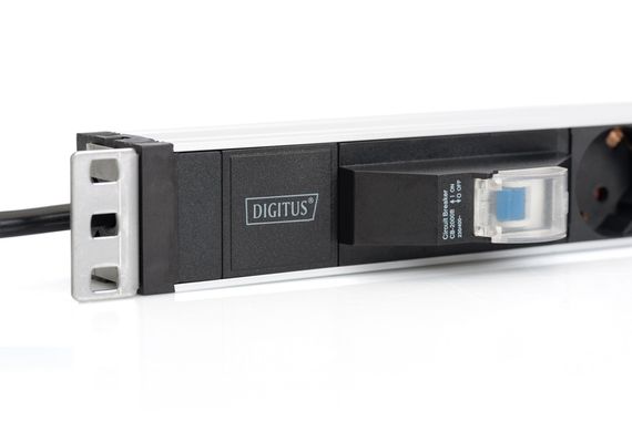 Блок розеток DIGITUS 1U, 6xSchuko, 16A, 250V, автомат, вилка Schuko (DN-95417) | Зображення 3