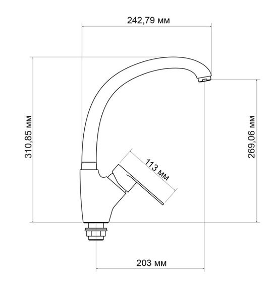 Змішувач для кухні Lidz Tani 007F, Chrome (k40) LDTAN007FCRM44970 | Зображення 1