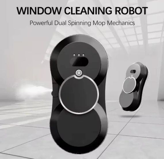 Робот для миття вікон NEW Glass Cleaning Robot з пультом дистанційного керування чорний | Зображення 2