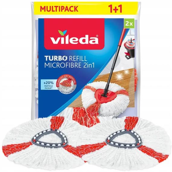 Насадки для швабри Vileda Turbo 2в1 2 шт. круглі 166142