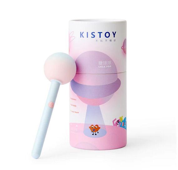 Вібратор-цукерка на паличці KISTOY Lala Pop, 2 мотори, маска на очі в комплекті Sex Aura
