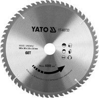 Диск пиляльний победітовий по дереву 255x30xмм 60 зубів YATO YT-60733
