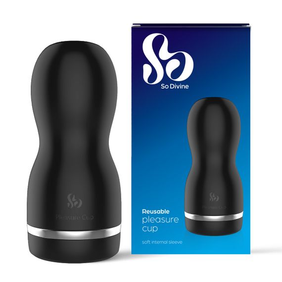 Мастурбатор Pleasure Cup, чорний, So Divine (Велика Британія) Sex Aura
