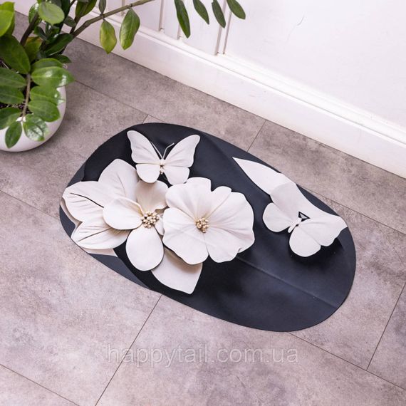 Діатомітовий килимок для ванної з 3D-ефектом Petal Relief 58х38 см — вологопоглинальна підставка Чорний HP-42-38 | Зображення 2