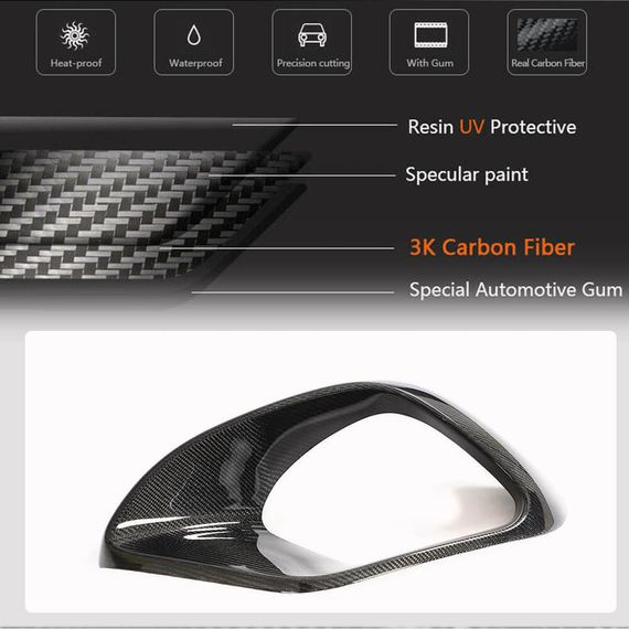 Накладки на передній бампер (для CLA45 AMG SD, Карбон) для Mercedes CLA C118 2019- рр | Зображення 3