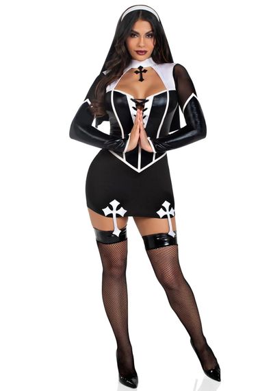 Костюм черниці Leg Avenue Holy Hottie Dress S | Зображення 3