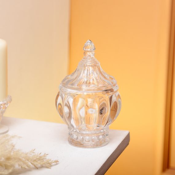 Цукорниця з кришкою Ø8.5 см ваза цукорниця кругла скляна HP-4-107 | Зображення 1