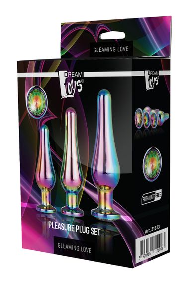 DT21873 набір анальних пробок конічної форми Dream Toys GLEAMING LOVE PLEASURE SET MULTICOLOUR | Зображення 2