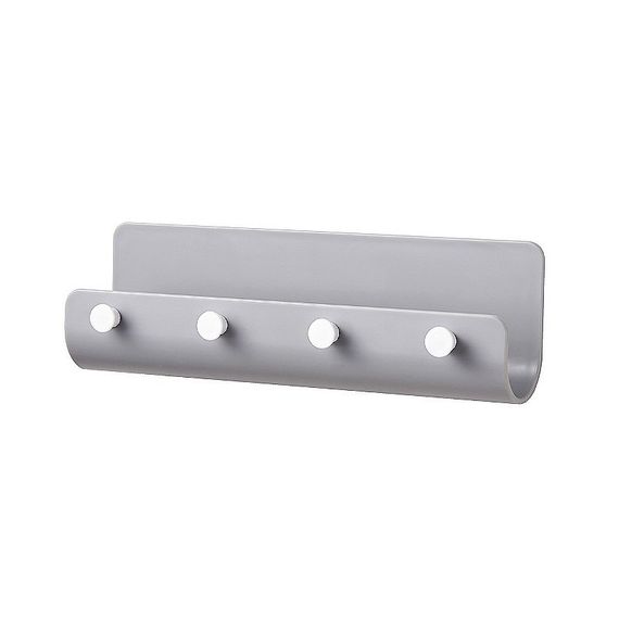 Настінна ключниця SV Four Hooks пластикова на 4 гачки 22x16x4 см, Сірий