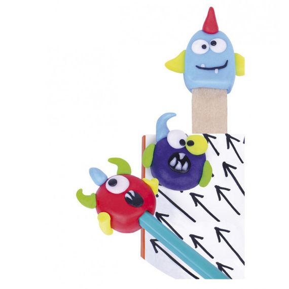 Дитячий набір для ліплення з полімерної глини "Закладки Монстри" (ПГ-006) PG-006 закладки для книги | Зображення 1