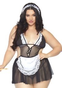 Костюм покоївки Leg Avenue Fantasy French Maid XL/XXL, сукня, трусики, пов’язка sexstyle