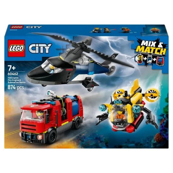 LEGO City набір гелікоптер, пожежна машина та підводний човен 60462