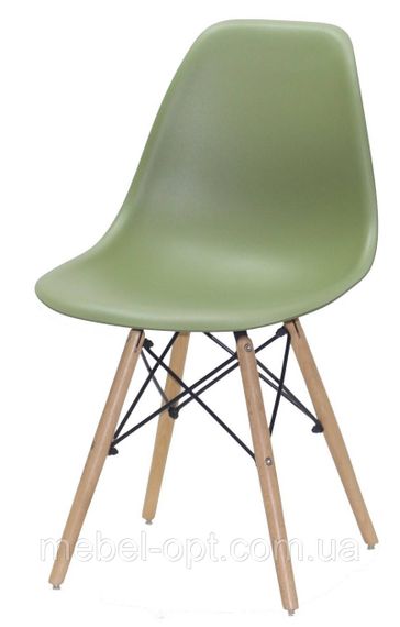 Стілець Nik N Eames DSW пластик зелений 31, на дерев'яних букових ніжках