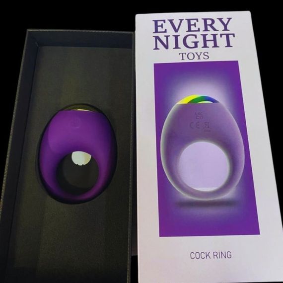Вібраційне ерекційне кільце Every Night Toys зі світлодіодом та 7 режимами вібрації, фіолетовий Sex Aura | Зображення 4