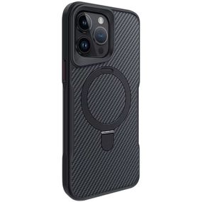 TPU+PC чехол Metal Buttons with MagSafe Carbon Ring для Apple iPhone 14 Pro Max (6.7") Черный