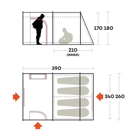 Намет чотиримісний Ferrino Fenix 4 Blue (91192MBB) | Зображення 1