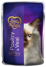 Корм Lovely Hunter Kitten with Poultry and Veal вологий з м'ясом птиці та телятиною для кошенят 85 гр