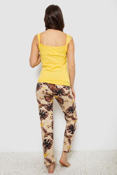 Піжама жіноча з принтом, колір жовтий, 243R1484-029 | Зображення 3