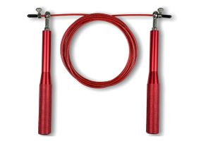 Швидкісна скакалка EasyFit Aluminium зі сталевим тросом та алюмінієвими ручками червона (EF-1910-R)