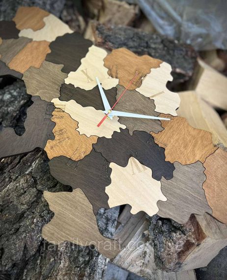 Настінний годинник Карта України з фанери Патріотичний дерев'яний годинник | Зображення 4