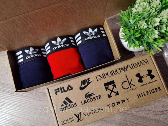 Чорні чоловічі труси Adidas, чоловічі чорні труси Адідас, Бавовняні труси Adidas Преміум'якості ХЛ | Зображення 5