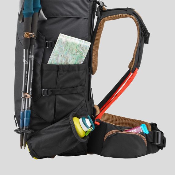 Рюкзак чоловічий TREK 100 EASYFIT для трекінгу 50 л чорний | Зображення 8