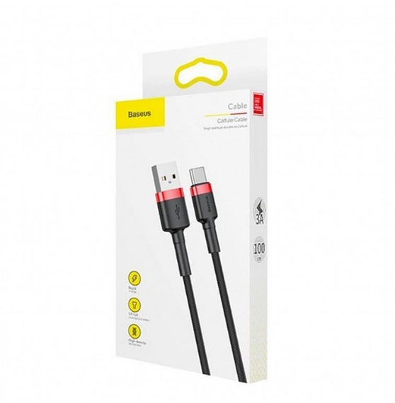 Кабель USB Type-C BASEUS CATKLF-B91 Cafule 3,0A 1м червоний/чорний | Зображення 3