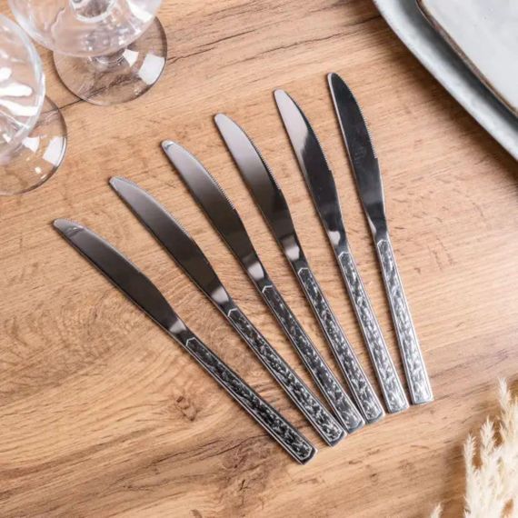 Набір столових ножів 6 шт нержавіюча сталь гальванічне покриття HP692 | Зображення 1