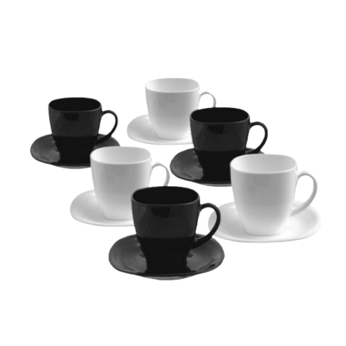 Сервіз чайний Carine Black&White 12пр (ч.220мл + блюдце) D2371 Luminarc