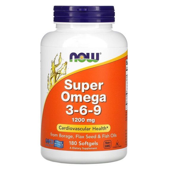 Омега 3-6-9 NOW Foods Super Omega 3-6-9 1200 mg 180 Softgels