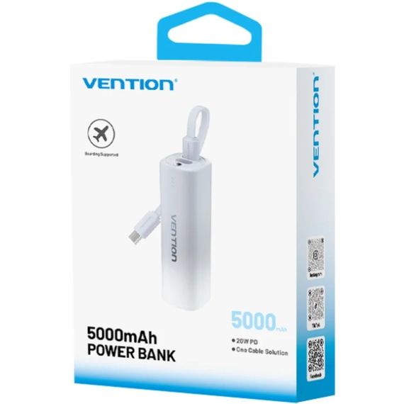 УМБ Vention 5000mAh 20W PD, USB-C In/Out, Lightning In/Out, with cable, Gradient Gray | Зображення 3
