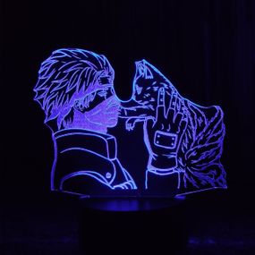 Акриловий світильник-нічник Какаши та Курама синій tty-n000492