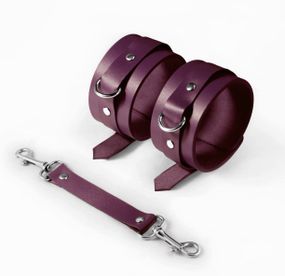 Поножи кожаные Feral Feelings Ankle Restraints One Size Баклажановый One Size