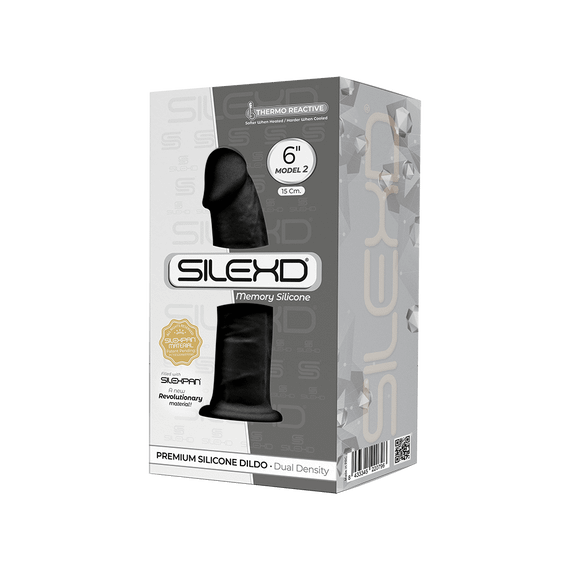 Фаллоимитатор SilexD Robby Black (MODEL 2 size 6in), двухслойный, силикон+Silexpan, диаметр 3,5 см | Зображення 1