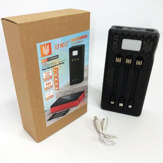 Портативна мобільна зарядка (Павербанк) POWER BANK SOLAR 60000MAH, переносний акумулятор FP-198 для телефону | Зображення 2