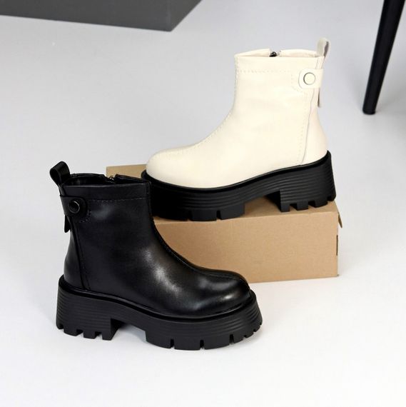 Эффектные молодежные зимние черные ботинки на толстой подошве | Зображення 9