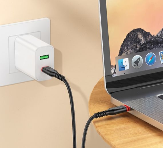 Кабель Hoco X59 Type-C to Type-C 3A/60W 100cm - Black | Зображення 3