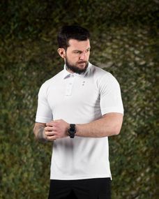 Тактильна футболка поло PATRIOT біла ВТ6322