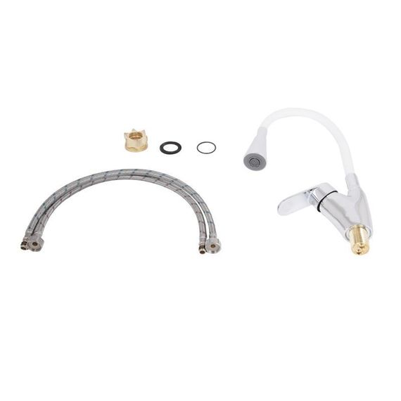 Смеситель для кухни Lidz Tani 007F3 с гибким изливом (k40) LDTAN007F3WCR40423 Chrome/White | Зображення 7